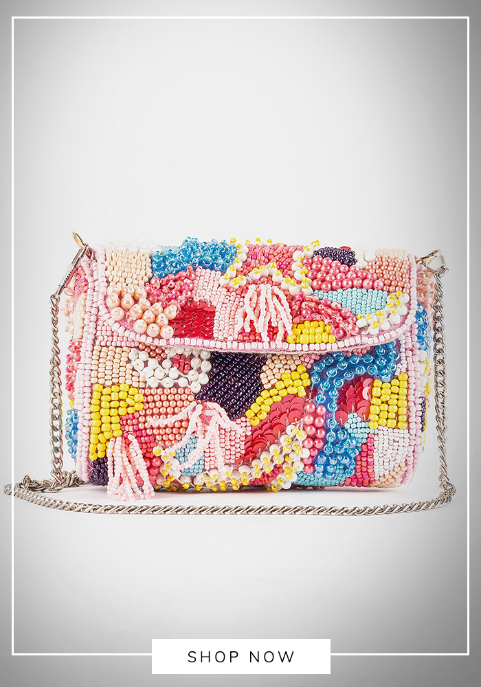 Gin and Tonik bead embellished handbag