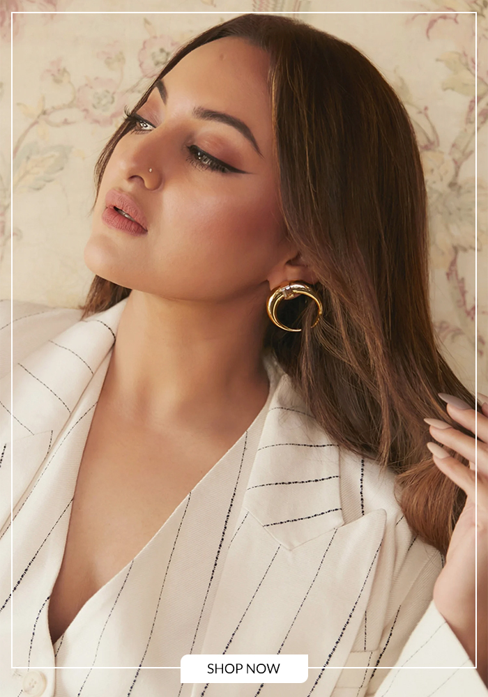 Half moon hoop earrings