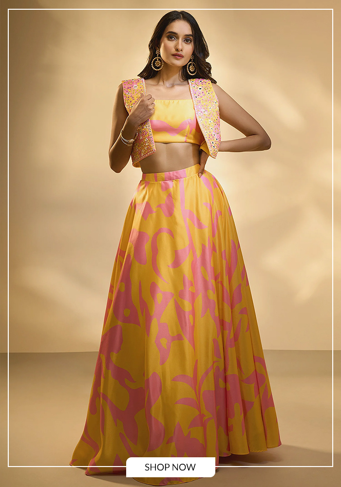 Printed lehenga with jacket