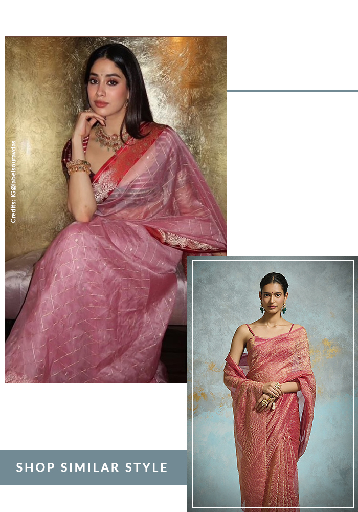 Janhvi Kapoor in Banarasi kadiyal revival saree