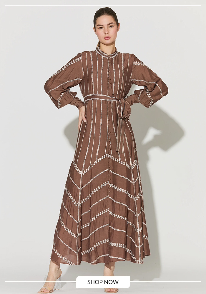 KOIA embroidered muslin cotton dress