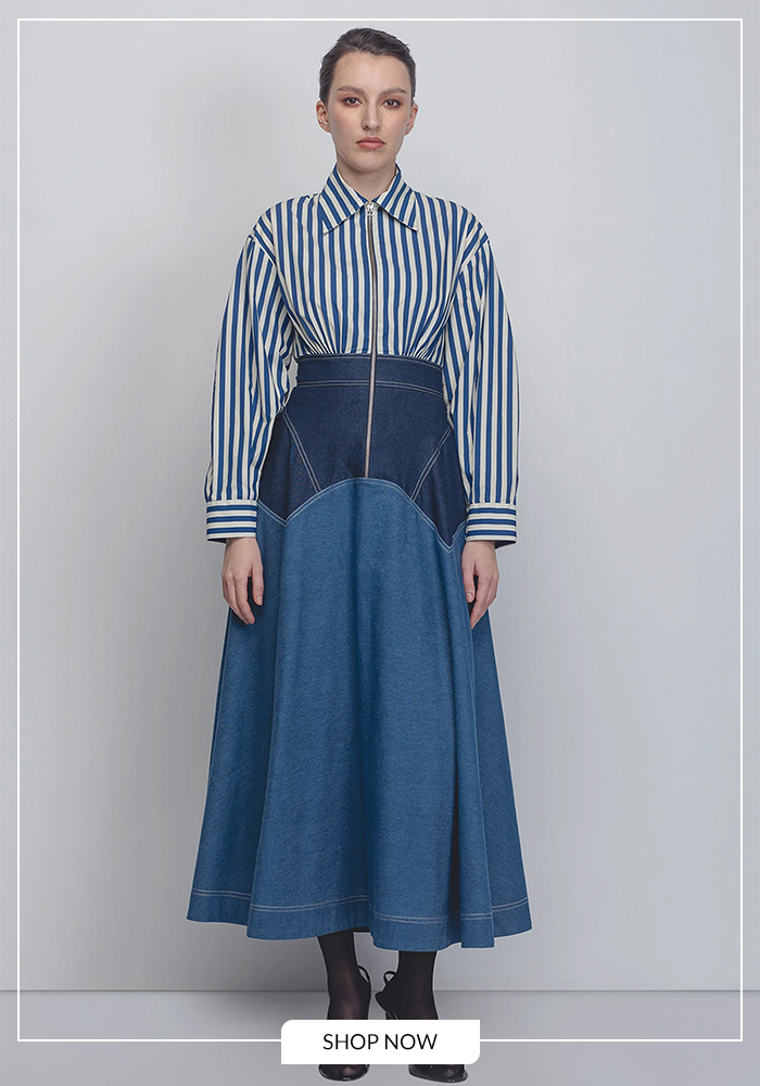 Leh Studios stripe pattern dress