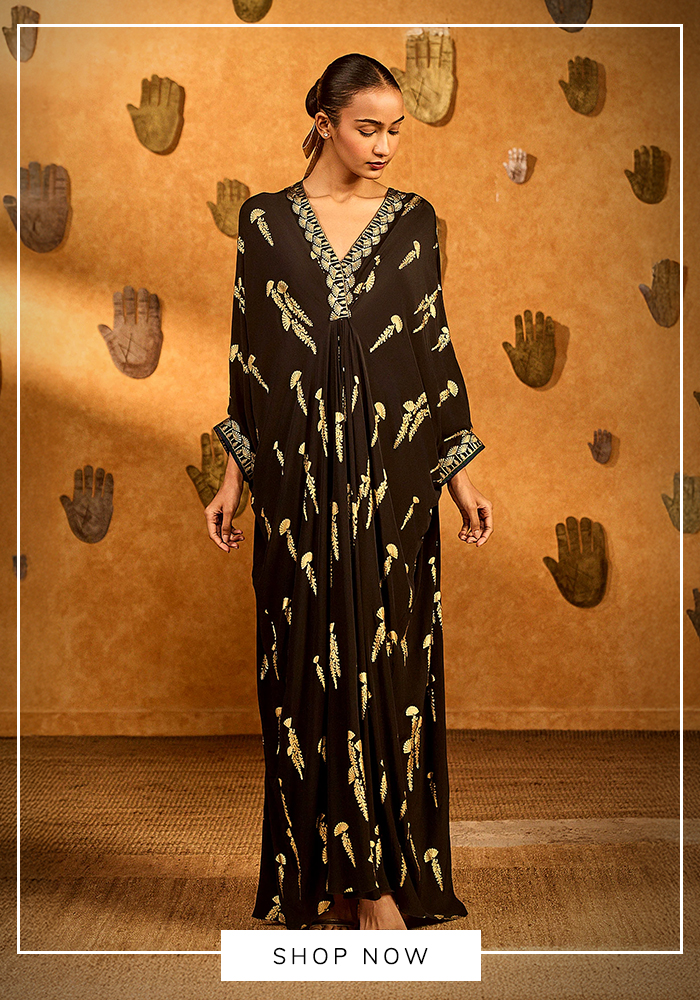 Masaba black silk kaftan