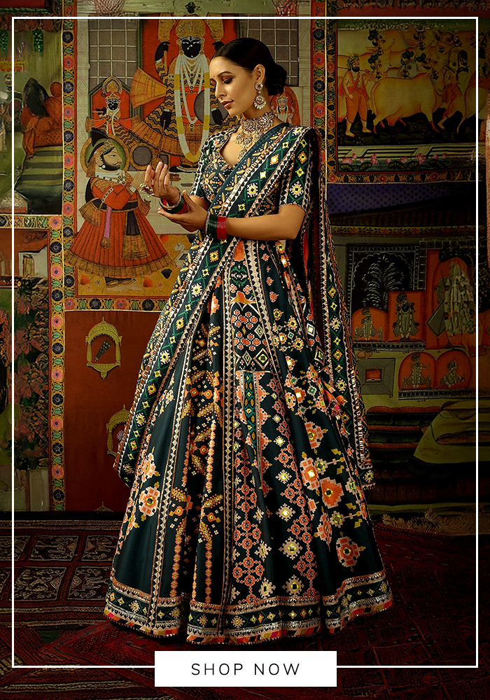 Mayyur Girotra green printed lehenga