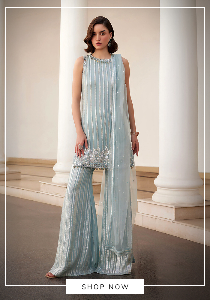 Mirror Embellished Sleeveless Kurta Set