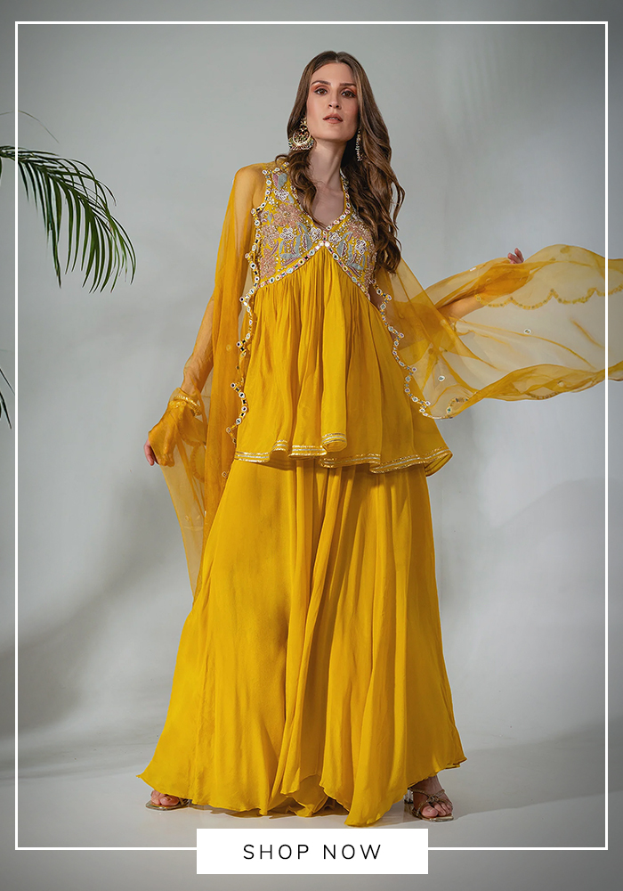 Neha Khullar peplum kurta sharara set
