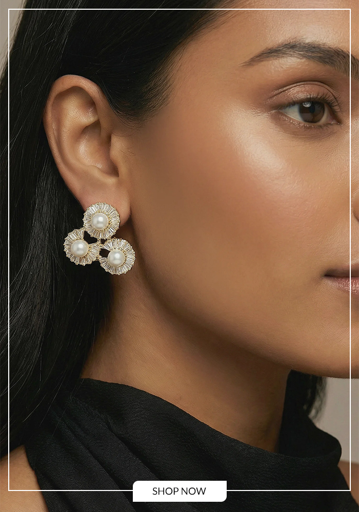 Pearl stud earrings