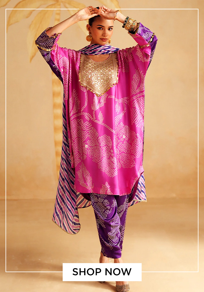 Pink velvet kurta pant set