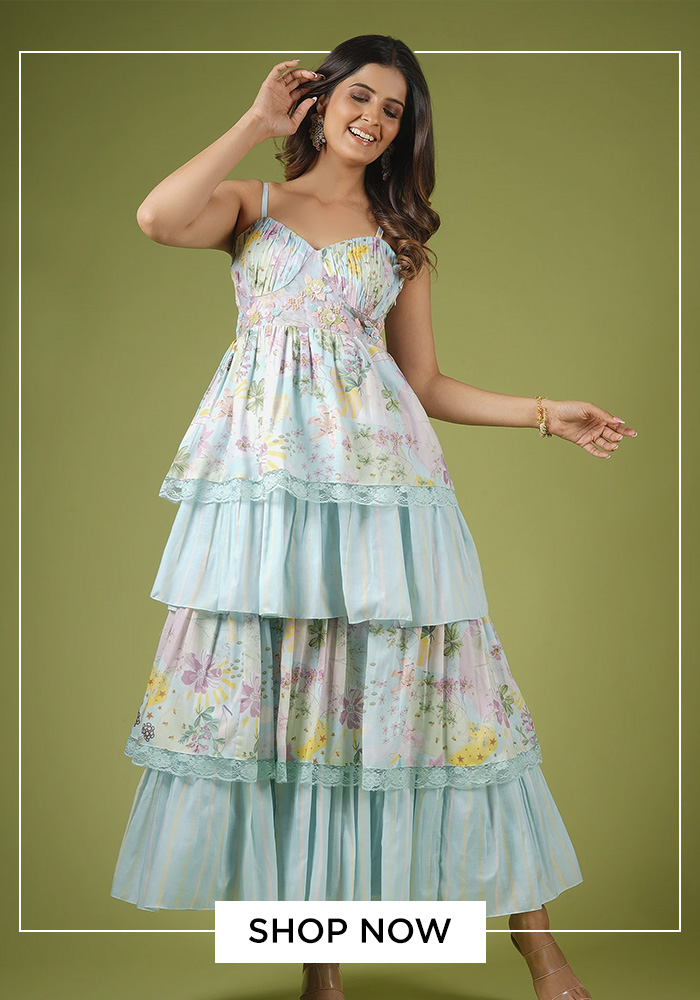 Ruffle layered MAXI DRESS