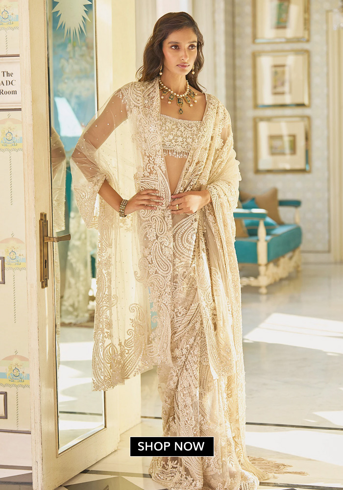Seema Gujral off white saree