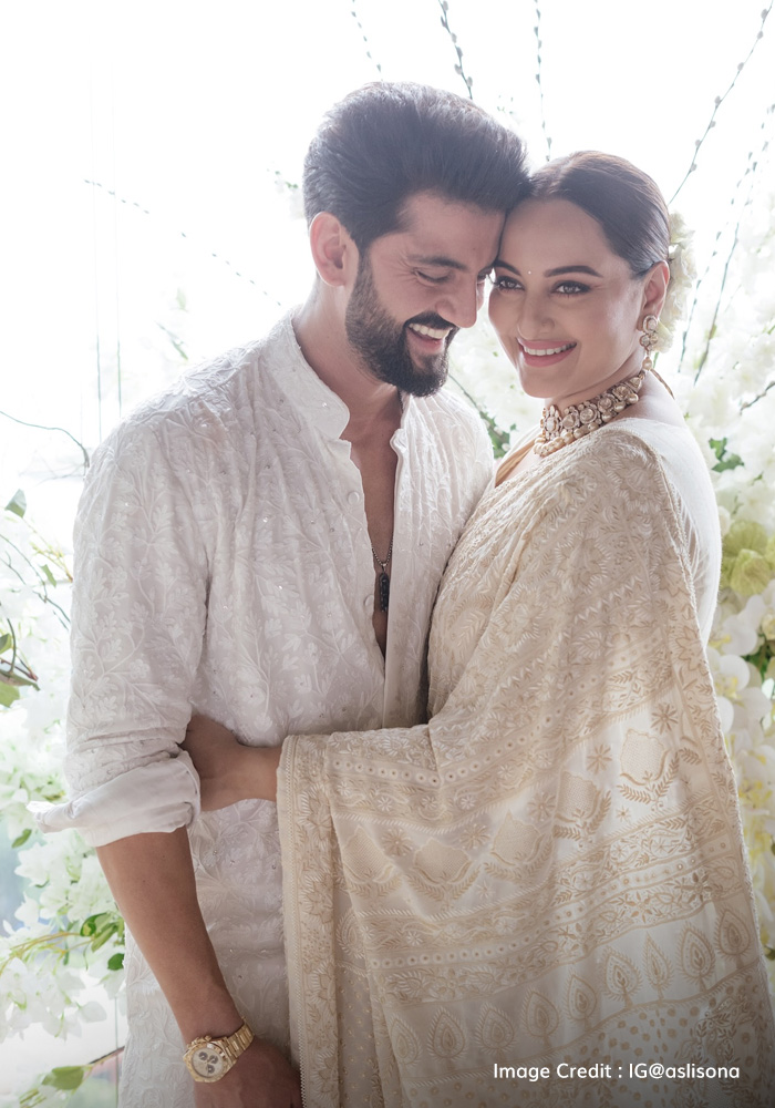 Sonakshi Sinha in her ivory saree