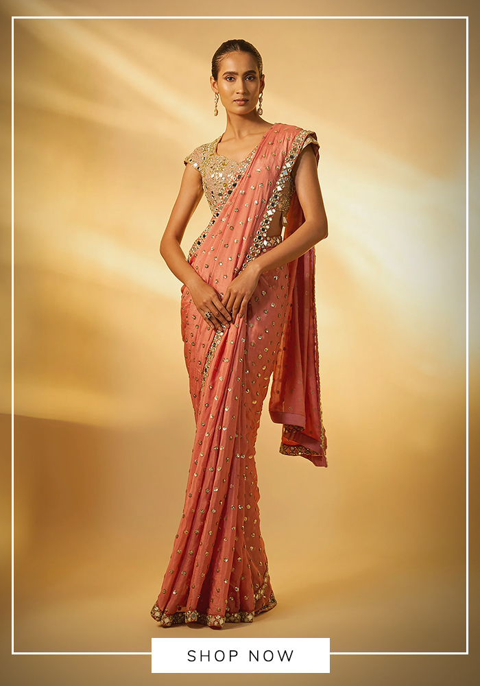 Vana Ethnics embellished saree set