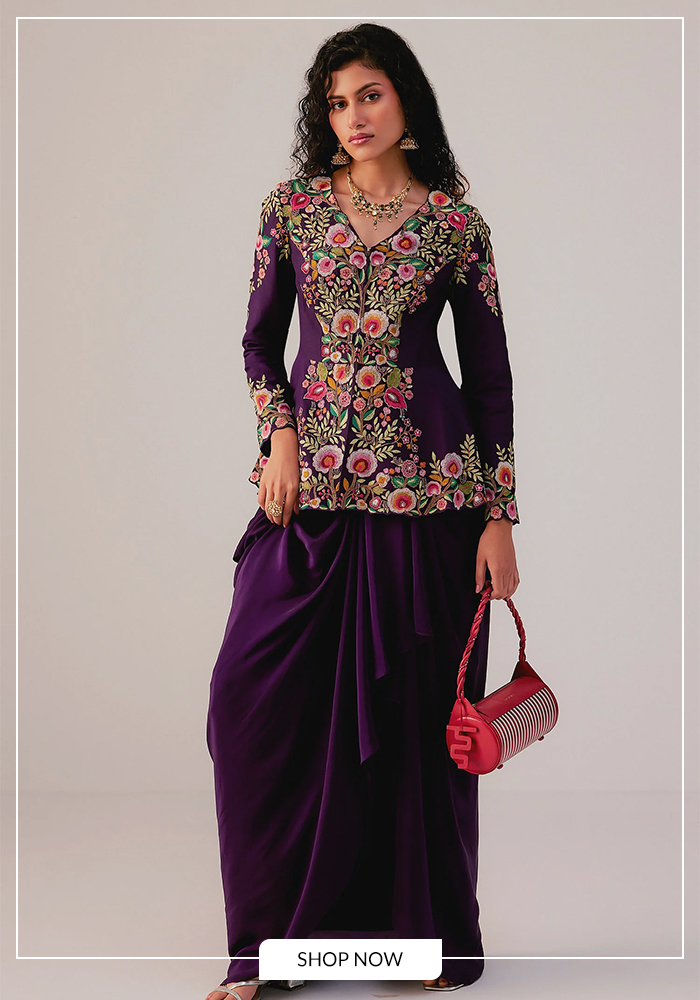 Indo-Western Draped Skirts and Statement Tops 