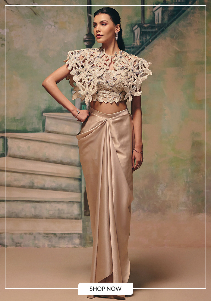 Indo-Western Draped Skirts and Statement Tops 
