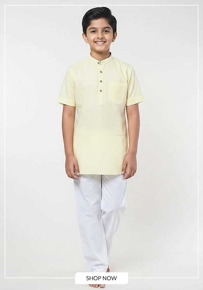 9. Short Kurta with Relaxed Pants 