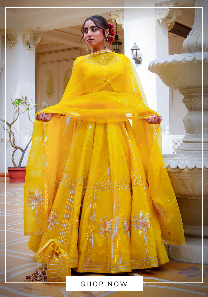 Yellow gota patti lehenga set