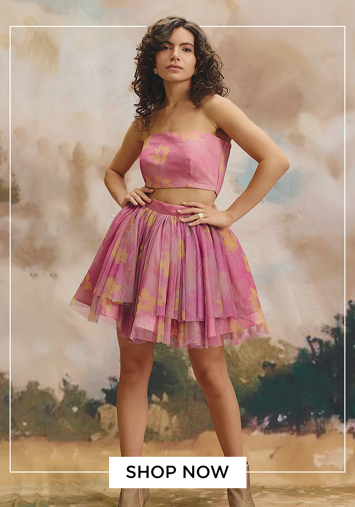 Zip bubble wrap pleated skirt set