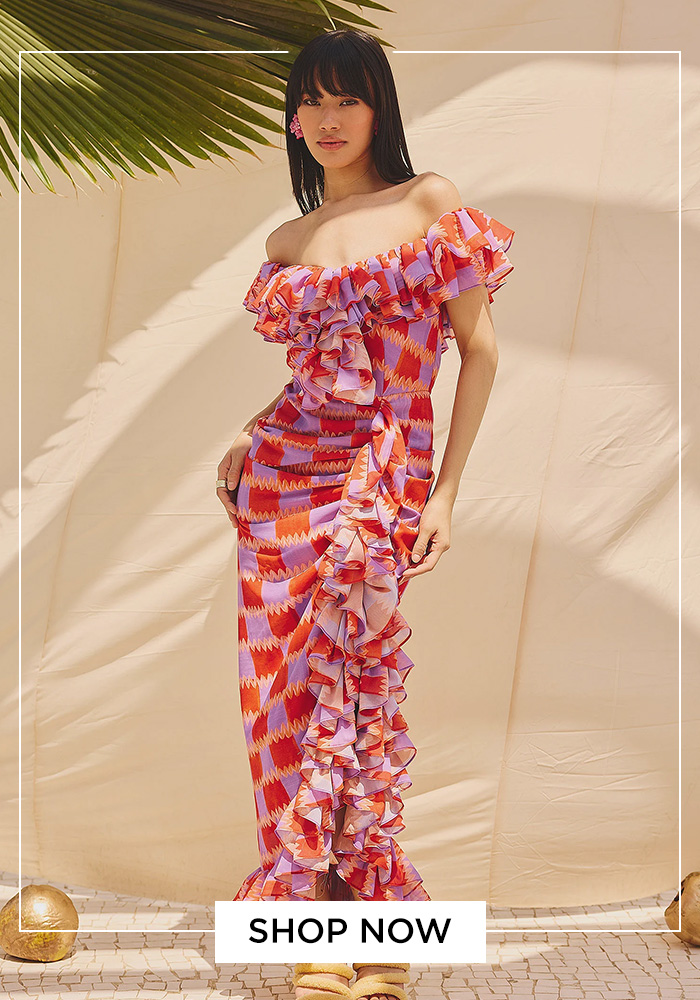 Zip printed ruffle top and skirt set