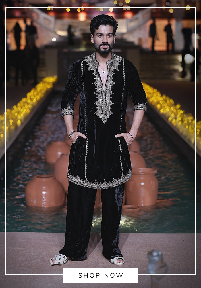 2. Sunny Kaushal in Punit Balana's Velvet Dori Work Kurta Set