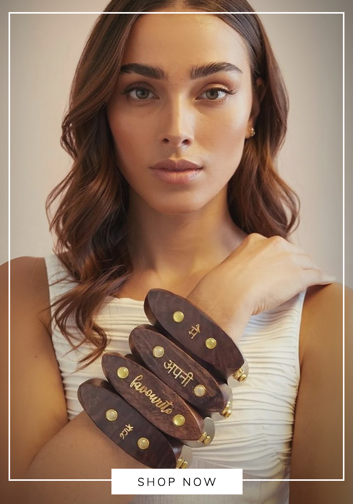 Wide cuffs and bangles.
