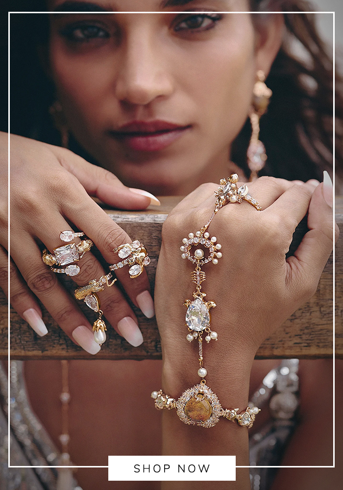 Chunky cocktail rings.
