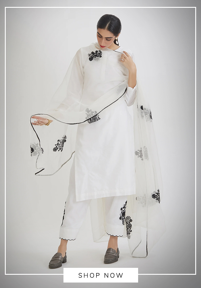 5. Peeli Dori – Straight Chanderi Kurta Set 