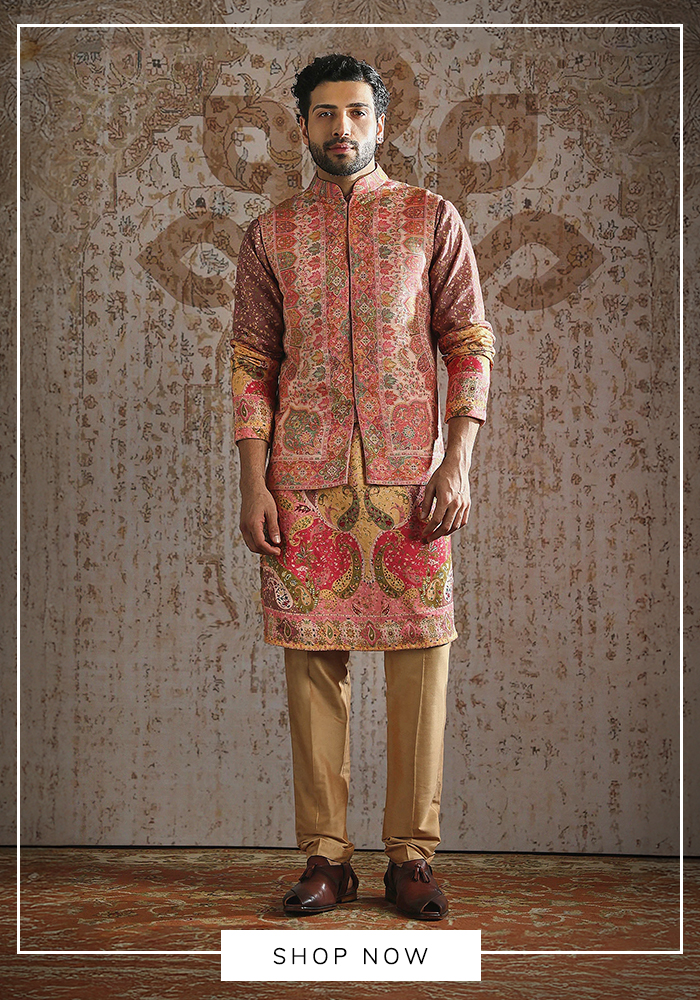 Asuka pashmina embroidered bundi set