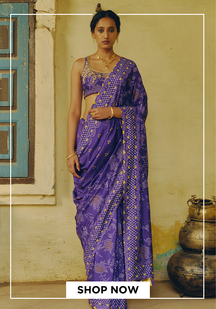 Bandhani print saree