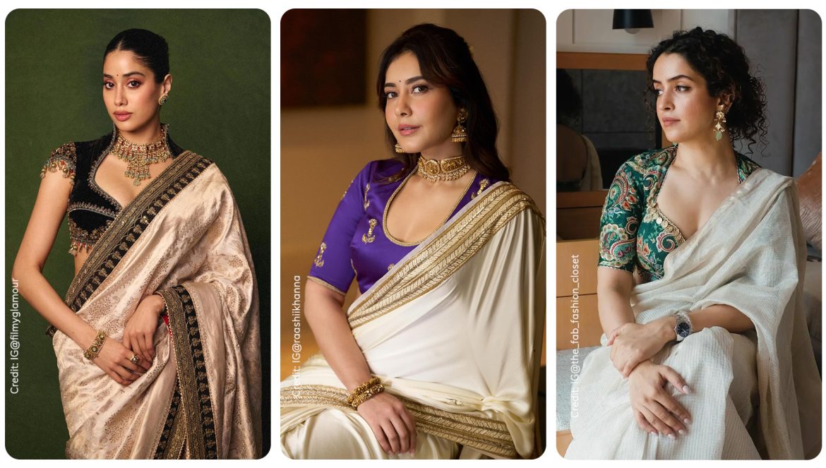 Best blouse colors for white saree