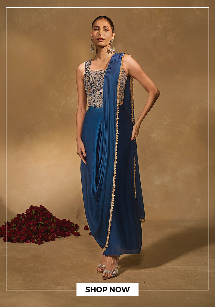 Chamee by Palak dhoti saree and corset