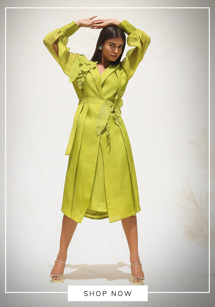 Chatreuse trench dress