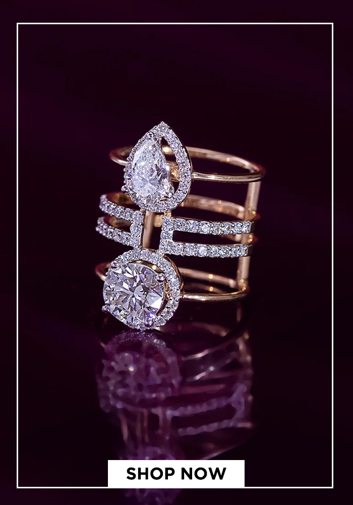 Dual halo glam ring