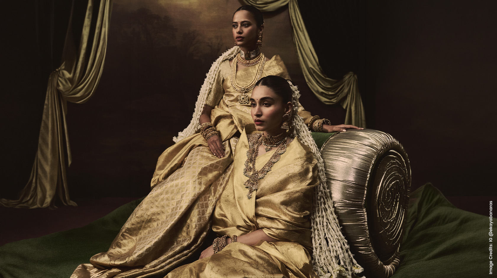 Ekaya Banaras gold tissue banarasi sarees