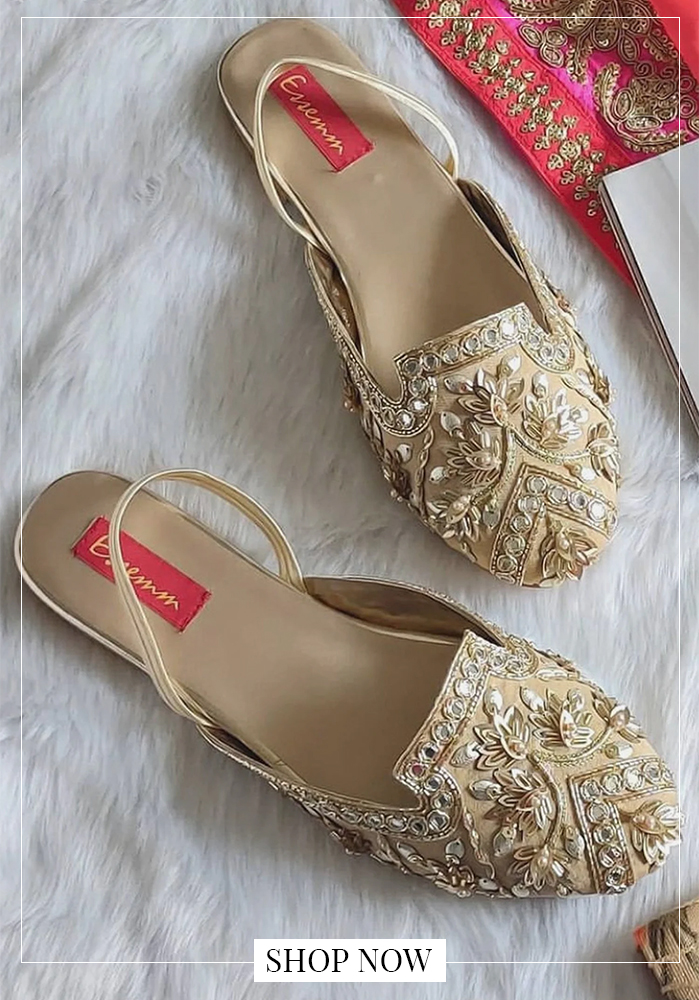 Floral embroidered mules