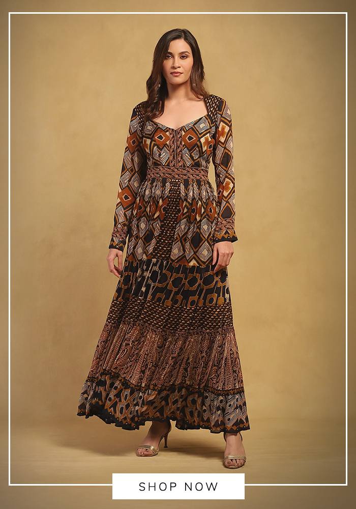 Geometric Printed Maxi Dress