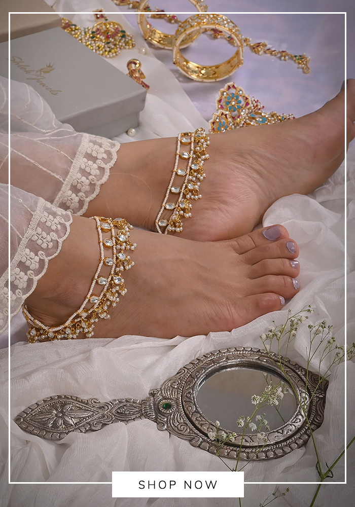 Geometric carved cutwork anklet