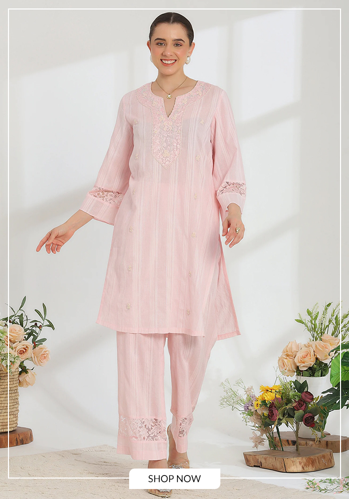 Hand-Embroidered Kurta Set
