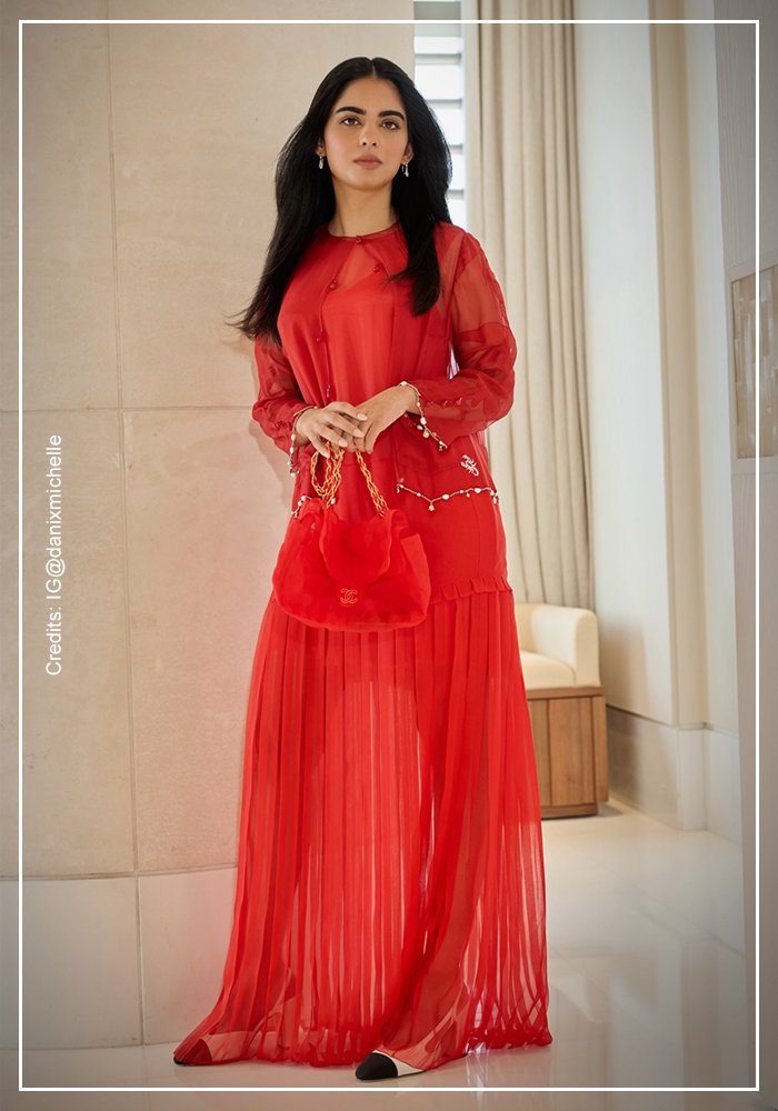 Isha Ambani at red outfit
