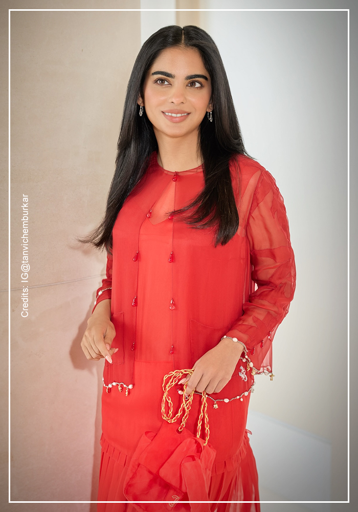 Isha Ambani red dress