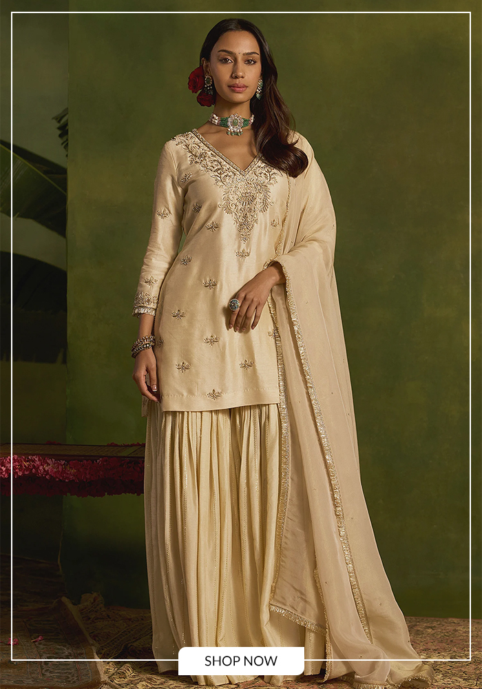 Ivory Gharara Set