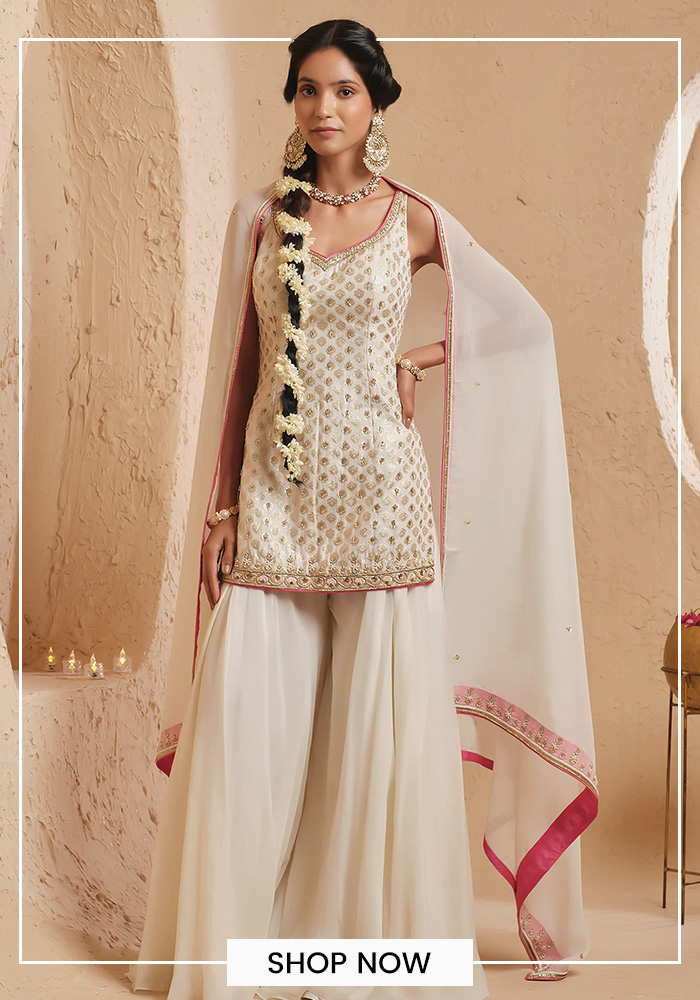 Ivory Kurta Sharara Set