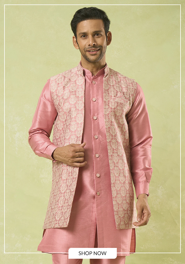 Jaal woven bundi kurta set