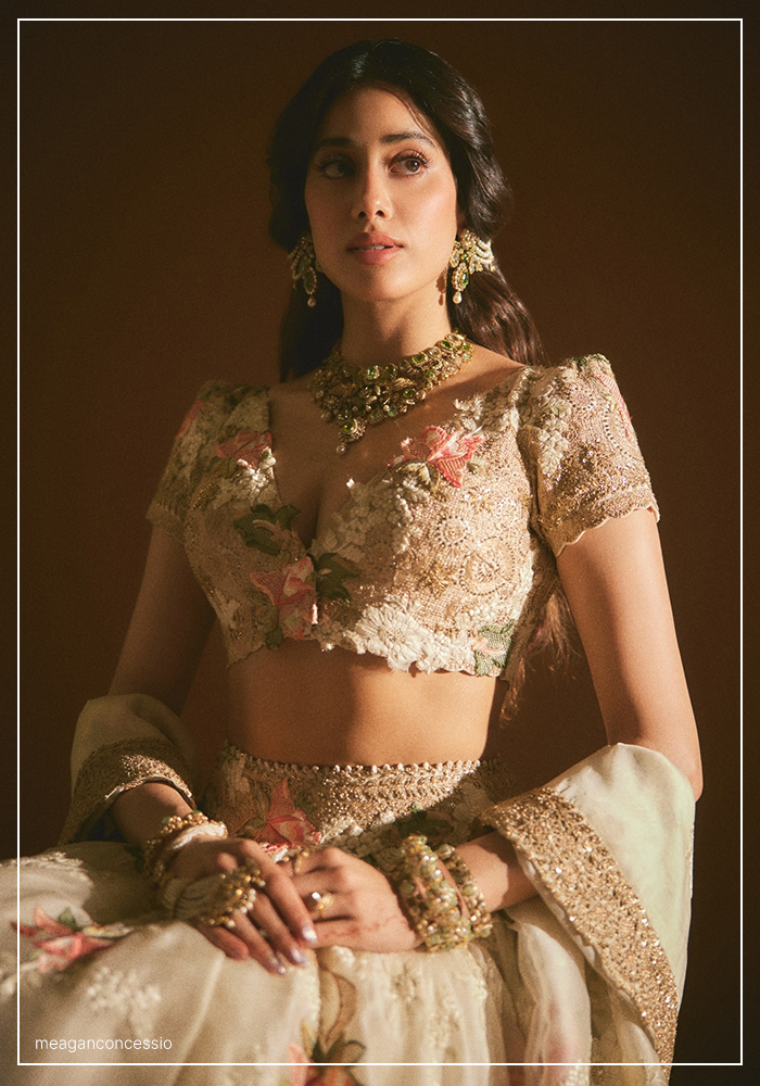 Janhvi Kapoor wearing Anamika Khanna lehenga