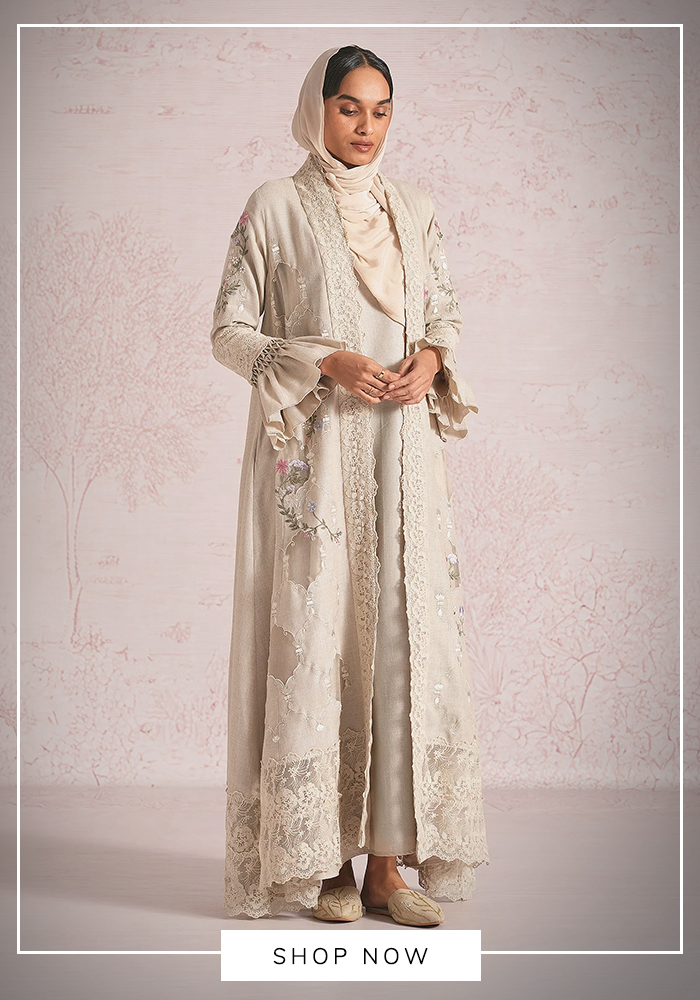 Kaveri linen abaya and dress set