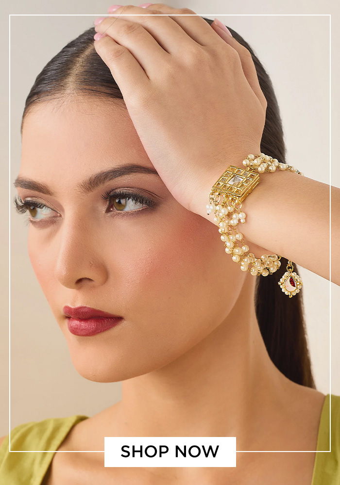 Kundan and pearl bracelet