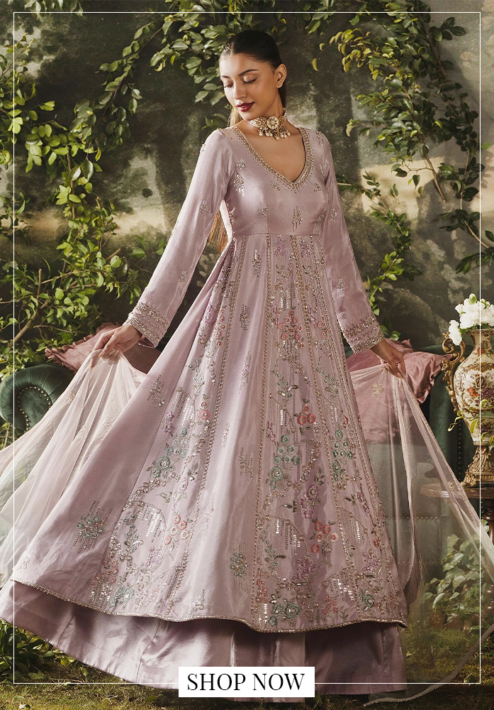 Lashkaraa embroidered anarkali pant set