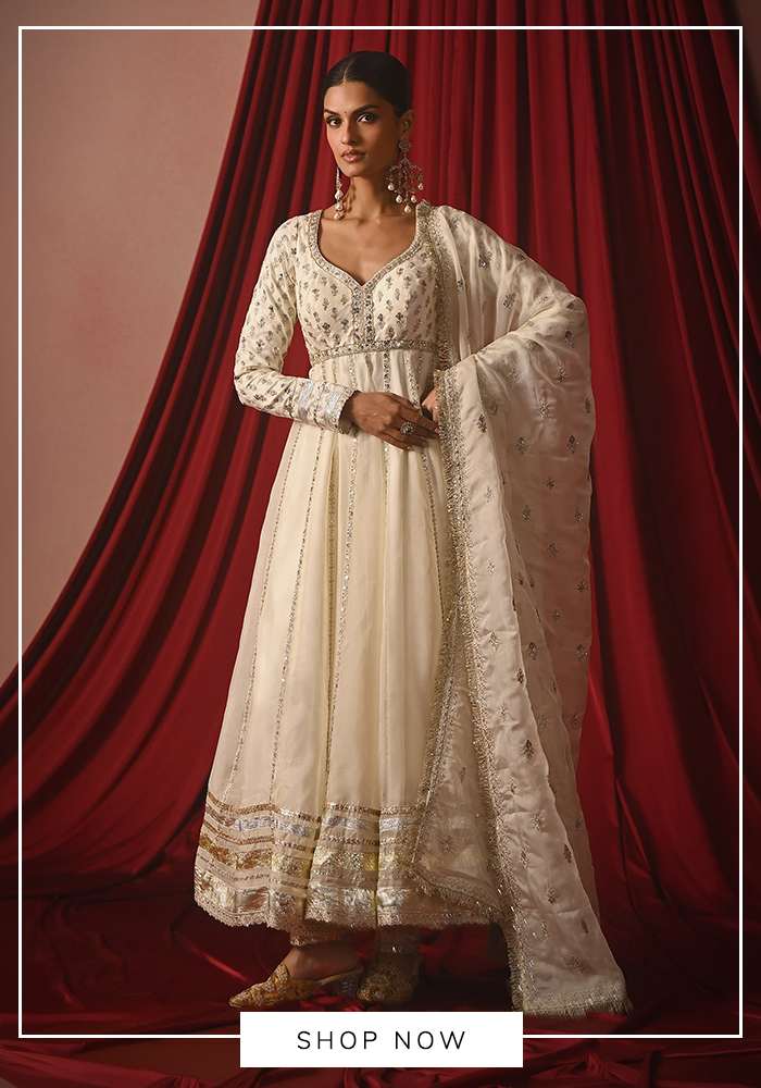 Lashkaraa embroidered anarkali set