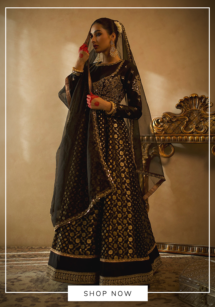 Libas Cafe banarasi silk anarkali set