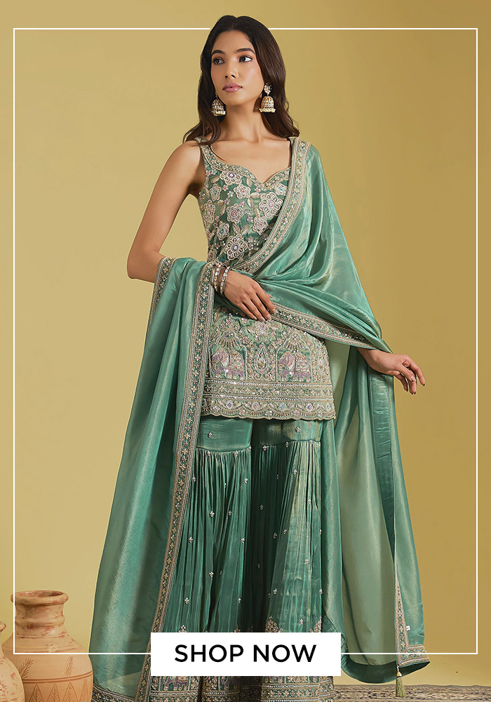 Meenagurnam floral embroidered kurta set