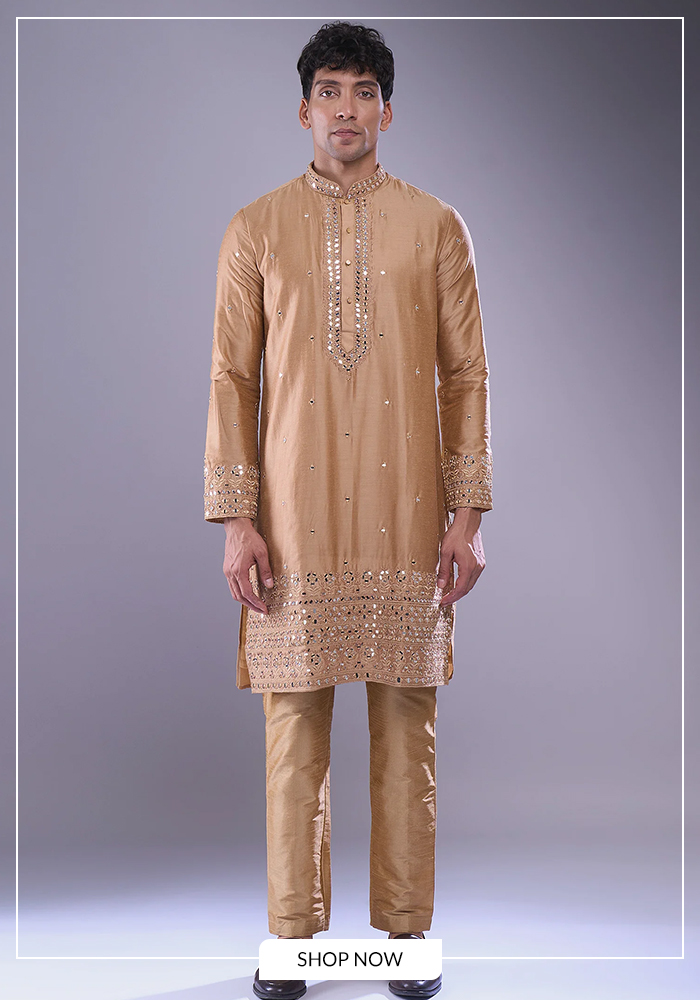 Mirror embroidered kurta pant set